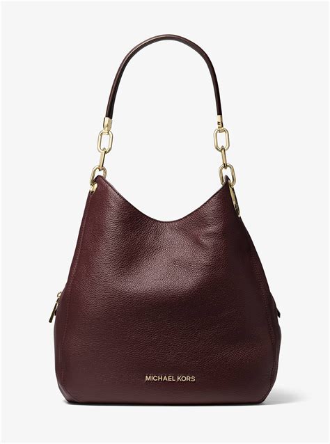 michael kors lillie barolo|Lillie Large Pebbled Leather Shoulder Bag .